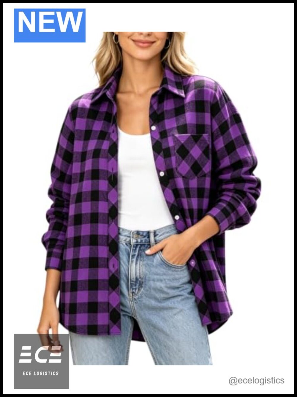 Long Sleeve Plaid Flannel Button Down Shirt Cotton